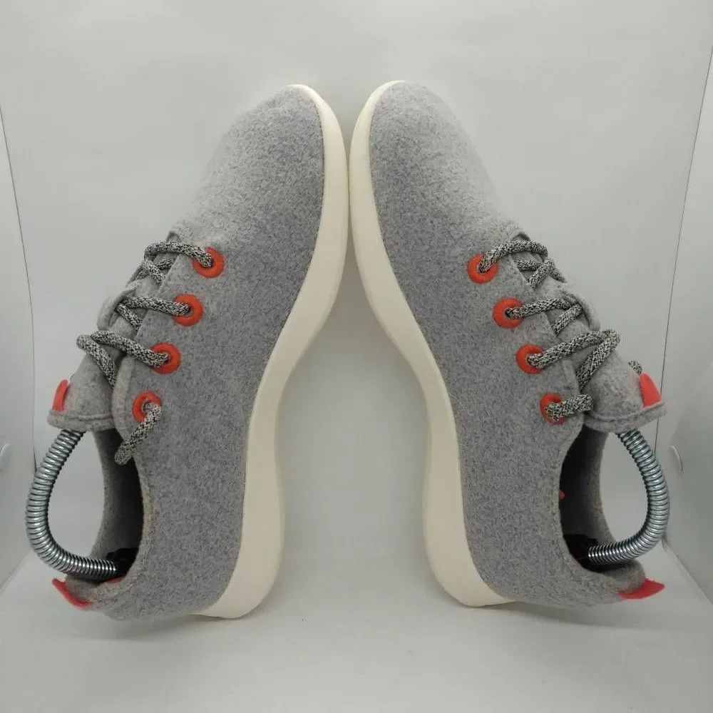 Allbirds Wool Runners Casual Sneakers Womens Size 10 Grey‎ Orange Fashion Shoes